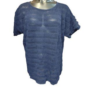 Coldwater Creek Women's navy Blue Knit T-Shirt Top XL (16)